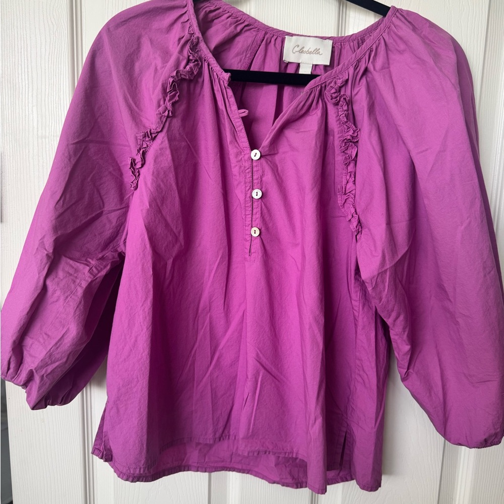 Cleobella Magenta Peasant Blouse